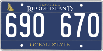 RI license plate 690670