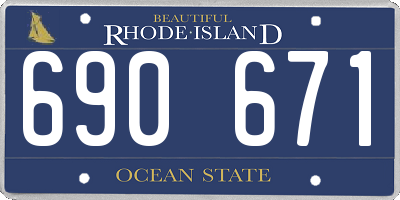 RI license plate 690671