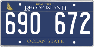 RI license plate 690672