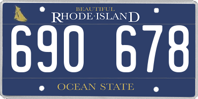 RI license plate 690678