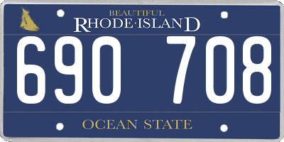 RI license plate 690708
