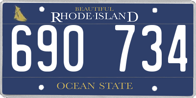 RI license plate 690734