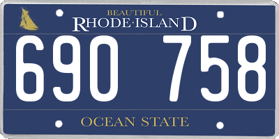 RI license plate 690758