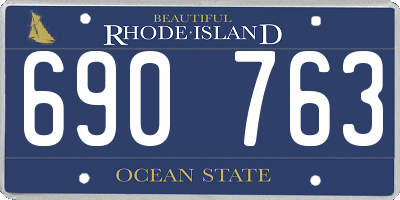 RI license plate 690763