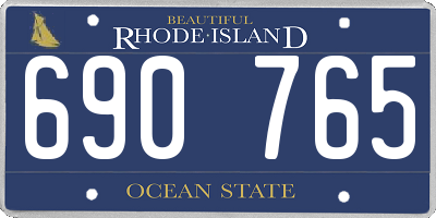 RI license plate 690765