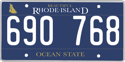 RI license plate 690768