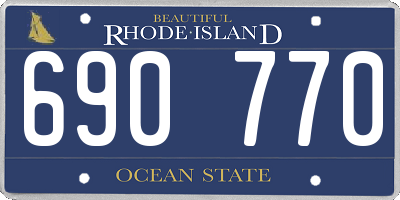 RI license plate 690770