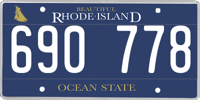 RI license plate 690778