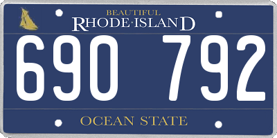 RI license plate 690792