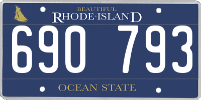 RI license plate 690793