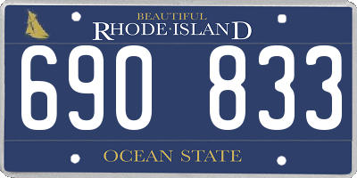 RI license plate 690833
