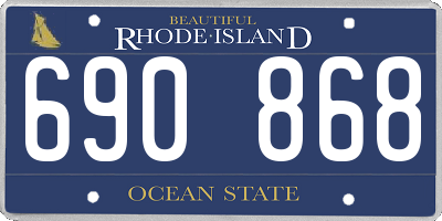 RI license plate 690868
