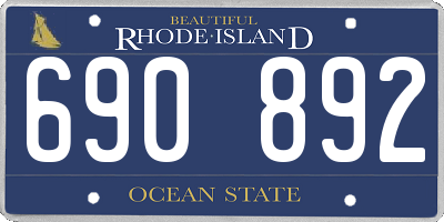 RI license plate 690892