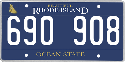 RI license plate 690908