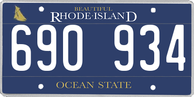 RI license plate 690934