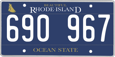 RI license plate 690967