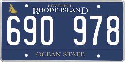 RI license plate 690978