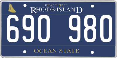 RI license plate 690980