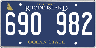 RI license plate 690982