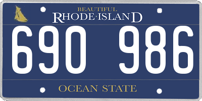 RI license plate 690986