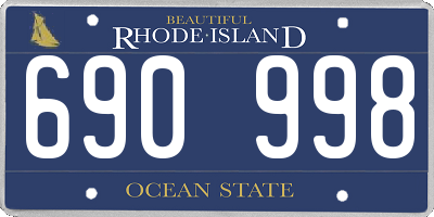 RI license plate 690998