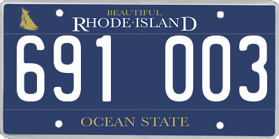 RI license plate 691003