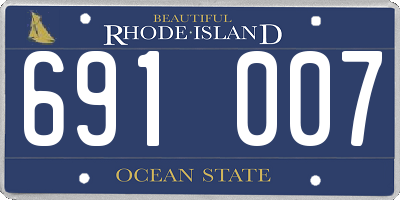 RI license plate 691007