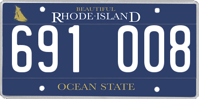 RI license plate 691008