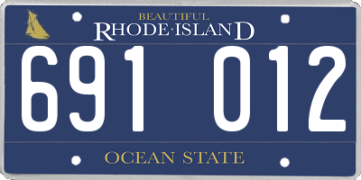 RI license plate 691012