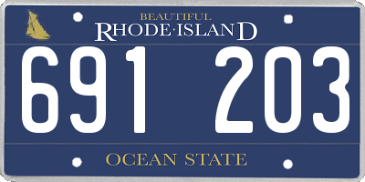 RI license plate 691203