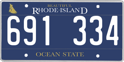RI license plate 691334
