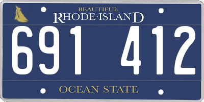 RI license plate 691412