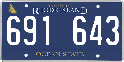 RI license plate 691643