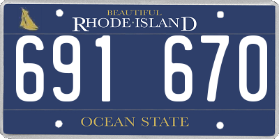 RI license plate 691670