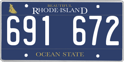 RI license plate 691672