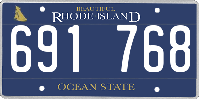 RI license plate 691768