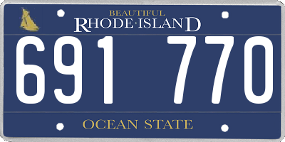 RI license plate 691770