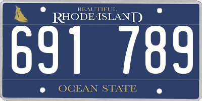 RI license plate 691789