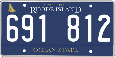 RI license plate 691812