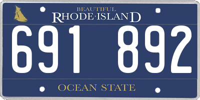 RI license plate 691892