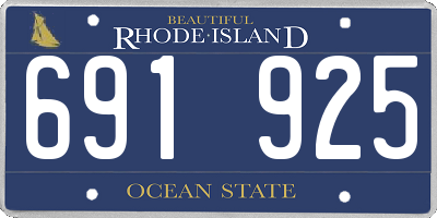 RI license plate 691925