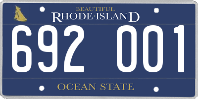 RI license plate 692001