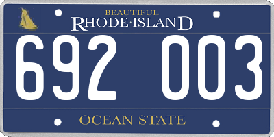 RI license plate 692003