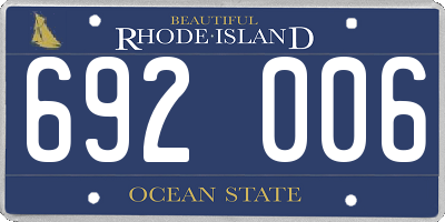 RI license plate 692006