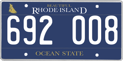 RI license plate 692008