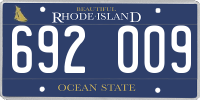 RI license plate 692009