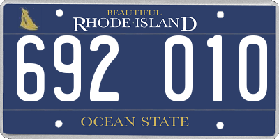 RI license plate 692010