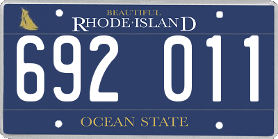RI license plate 692011