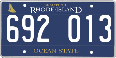 RI license plate 692013
