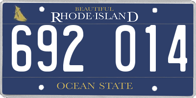 RI license plate 692014